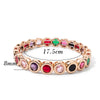 8mm Round Enamel Zirconia Bracelets For Women Colorful Boho Elastic Bangle - Image 3