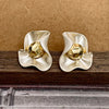 French Irregular Metal Flower Stud Earring for Women Gold Silver Color Punk Metal Earring Jewelry Simple Ear Accessories Gift - Image 2