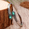 Vintage Ethnic Style Inlaid Imitation Stone Bracelet Elegant Open Adjustable Cuff Bracelet Women Men Party Jewelry - Image 3
