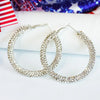 Independence Day Earrings with Sparkling Diamonds American Flag Colors Patriotic Colors Blocked Water Minimalist Earrings - Image 8