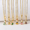 Stainless Steel Colorful Zircon Fairy Tale Little Princess Necklace Gold-plated Universal Chain Clavicle Chain Sweet Temperament - Image 1