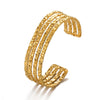Floral Cuff Bracelet in Stainless Steel with Gold-Tone Finish - Image 11