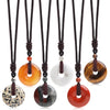 Stone Amethyst Tiger's Eye Necklace Pendant Men's and Women's Necklace Peace Knot Chinese Knot Necklace Gift - Image 3