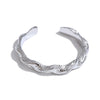 Minimalist Stainless Steel Hammer Metal Twisted Open Ring for Women Finger Jewelry - Image 7