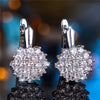 Cute Small White Zircon Stone Snowflake Hoop Earrings For Women Charm Female Silver Color Wedding Jewelry Gift - Image 2