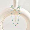 Bohemian Stone Beaded Necklace for Women,Gold Plated Turquoise Rice Bead Choker Necklaces, Jewelry Gift - Image 2