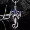 Vintage imitation gemstone dragon sword pendant necklace accessories stainless steel chain party birthday gift amulet - Image 3