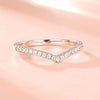 V Shape Ring Zirconia Eternity Bands Copper Stackable Engagement Rings for Women Anniversary Gifts - Image 3