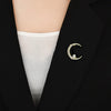 Elegant Rhinestone Moon Pearl Brooch for Women Crystal Star Crescent Lapel Pins Korean Jewelry Clothing Accessories - Image 2