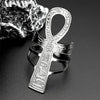 Egyptian Ankh Cross Key Of Life Adjustable Open Rings for Women Men Stainless Steel Mythology Animal Rune Finger Ring Jewelry - Image 1