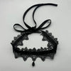 Charm Retro Black Lace Wine Red Velvet Tie Choker Black Teardrop Tassel Necklace for Women Christmas Neck Ornaments Jewelry Gift - Image 7