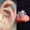 Adjustable Ear Cuff No Piercing with Cubic Zirconia Butterfly and Flower Designs - Image 13