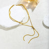 316L Stainless Steel Jewelry 134cm Pull Adjusting Charm Flat Snake Chain Choker Necklaces Pendants For Women - Image 5