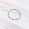 Turquoise Bracelets Gift for Her Stretch Bracelet Jewelry for Women Gold Plated Beads - Image 6