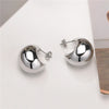 Tobest European Style Punk Geometric Half Metal Big Ball Round Earrings for Women Girls Party Accessories - Image 22