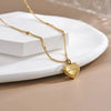 1pcs Gold-color Necklace Ms Simple Peach Heart Engraved Love Collarbone Chain Holiday Gifts - Image 2