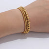 Stainless Steel Beaded Bracelet in Gold-Tone or Silver-Tone - Image 2