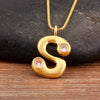 Shiny A-Z Letters Inlaid Rhinestones Pendant Necklace For Female Male Initial Name Clavicle Chain Accessories - Image 6