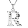 26 Letter Silver Necklace Pendant For Women Clavicle Chain Wedding Jewelry Party Gift - Image 14