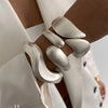 Wide Wave Cuff Bangle in Matte Gold-Tone and Silver-Tone Alloy - Image 15