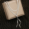 316L Stainless Steel Jewelry 134cm Pull Adjusting Charm Flat Snake Chain Choker Necklaces Pendants For Women - Image 4
