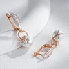 Crystal Flower Pearl Drop Earrings for Women Rose Gold Silver Color Mix Boho Ethnic Wedding Jewelry Gift - Image 4