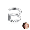 Silver Mono Clip Earrings for Girl CZ Platinum Plated Ear Cuffs Non Piercing for Women Wedding Party Jewelry - Image 15