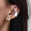 Exaggerated Hollow Flower Ear Bone Clip Non-Pierced Earring Silver Color Ear Cuff for Women Girls Aesthetic Jewelry 1pc - Image 5