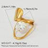 Statement Stainless Steel Delicate Shiny Cubic Zirconia Ring For Women Gold Pvd Plated Finger Jewelry Gift - Image 10