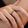Silver Open Finger Ring Flower Leaf Design Green Golden Vintage Stackable For Women Girl Jewelry Gift - Image 3