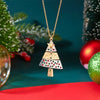 Full Rhinestone Christmas Tree Snowflake Pendant Necklace For Women Zircon Star Sweater Collarbone Chain Jewelry - Image 9