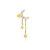 Silver 1Piece Star/Moon Charms Piercing Earrings For Women Long Tassel Pendant Chain Party Jewelry Gifts - Image 10