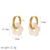 Colorful Small Flower Stainless Steel Charms Earring Gold Plated Circle Ear Buckle Hoop Earrings Jewelry for Women - Image 9