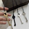 Metal Key Shaped Pendant Necklace For Women Girls Simple Long Wax Rope Sweater Chain Accessory Gifts - Image 1