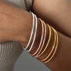 Minimalist Bracelet Bangles In Stainless Steel Gold Plated Bracelets Bangle For Women - Image 3