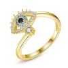 Evil Eye Ring Open Luck Blue Stone Cubic Zirconia Silver Adjustable Finger Ring For Women Jewelry - Image 7