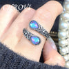 Retro Silver Agate Spoon, Moonstone Ring, Women's Simple and Ring - Image 4