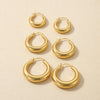 Large Stainless Steel Circle Hoop Earrings in Gold-Tone or Silver-Tone - Image 11