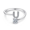 Silver Initial Rings for Women Girls, Adjustable Initial Rings Cubic Zirconia Stackable Alphabet Letter Rings Gift - Image 17