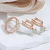 Water Drop Emerald Green Zircon Earrings For Women Rose Gold Color Wedding Jewelry Dangle Earrings - Image 5