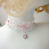 30cm Lace Bow Necklace Sweet Love Heart Gem Charm Lolita Girls Necklace Cosplay Collar Chains Dancing Jewelry for Wedding Party - Image 3