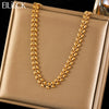 316L Stainless Steel Wheat Chain Necklace Metal Texture Plated Neck Chain Jewelry Gift - Image 1