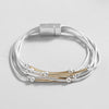 Charm Two Tone Metal Tube Beads Bracelet Multilayer Silver Color Snake Chain Bangles Bracelets Men Female Jewelry Gifts - Image 11