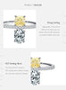MODIAN 925 Sterling Silver Square & Oval Contrast Zirconia Party Ring For Women Wedding Statement Jewelry