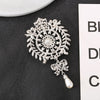 Gold Colour Rhinestone Crystal Flower Brooches For Women Drop Pearl Brooch Pins Wedding Bridal Party Charm Jewelry Gifts - Image 4