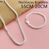 Silver 4mm Square Box Chain Necklace and Bracelet Set for Men and Women Party Jewelry - Image 6