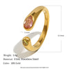 Large And Small Snake-head Zircon Open Ring Stainless Steel Statement Jewelry Decoration - Image 9