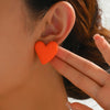 Koean Candy Color Acrylic Love Eardrop Simple Design Geometric Heart Party Jewelry Earrings Ear Studs All-match EarStuds - Image 3