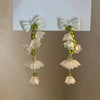 Chinese Style Lily Bell Orchid Pearl Clip Earrings Temperament White Tulip Shell Petal Flower Clip Earrings Without Piercing - Image 12