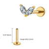 Titanium Tiny Double Marquise CZ Labret Stud Earring 16G Heart CZ Cartilage Helix Tragus Conch Piercing - Image 12